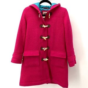 MINI BODEN GIRL'S PINK WOOL HOODED WINTER COAT 12